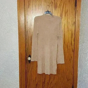 Halogen Ribbed Mock Neck Sweater Cream Long Sleeve Cashmere/Wool Blend